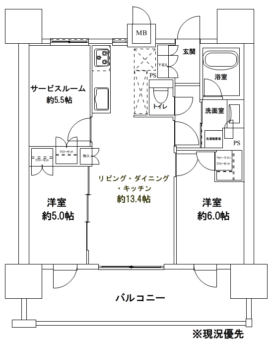 プレシス本厚木エクシア 303号室 間取り図